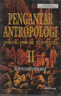 Image of Pengantar antropologi II : pokok-pokok etnografi